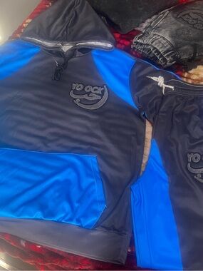 Yo Dock Black & Royal Blue Hoodie Set
